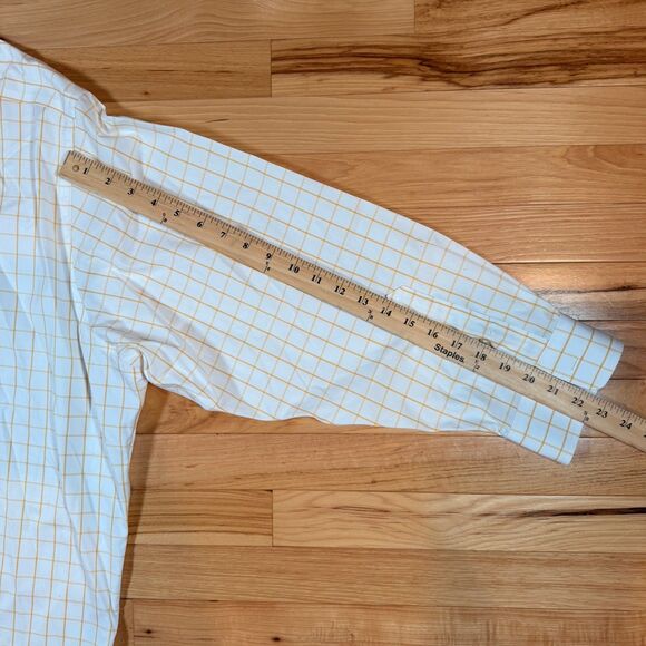 Paul Frederick Non-Iron 2 Ply Cotton Plaid Mens Long Sleeve Dress Shirt 20x35 - Picture 5 of 5